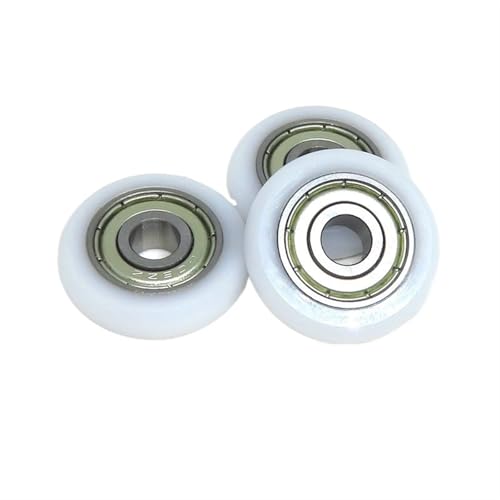 BSR68822-7 8 mm Bohrung, 22 mm Durchmesser, beschichtete runde Rolle, 8 x 22 x 7 mm, Kunststofflager, Rad, Rudergerät, Möbelrolle, 4 Stück(BSR60624-6 6x24x6) von QEJBQKWU