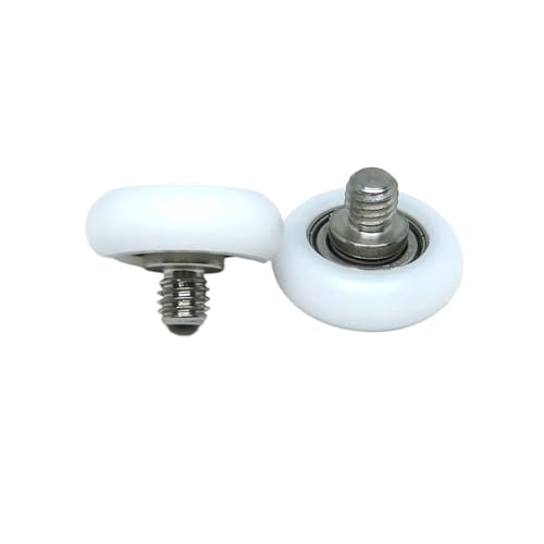 BSR69622-7C1L6M6 OD 22 mm rundes Riemenscheibenrad, mit M6-Schraube, Durchmesser 22 mm, Nylonummantelter Kunststoffbolzen, Bogenrollenrad, 4 Stück von QEJBQKWU