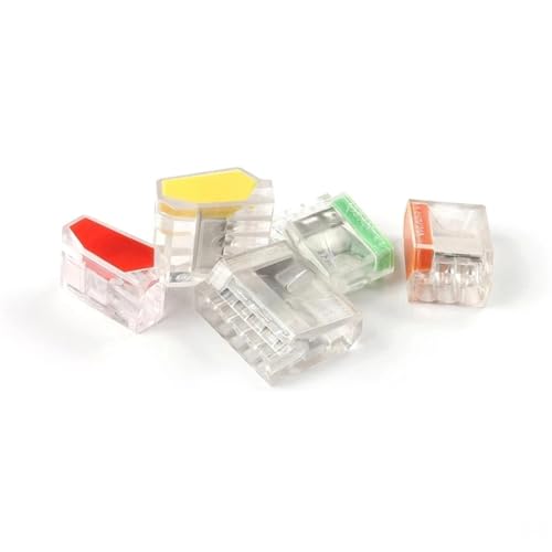 Boxed Quick Wire Connectors Universal Compact Home Verkabelung Kabelstecker 2/3/4/6/8 Pin Leiter Terminal Block 20Pcs(254(30PCS)) von QEJBQKWU