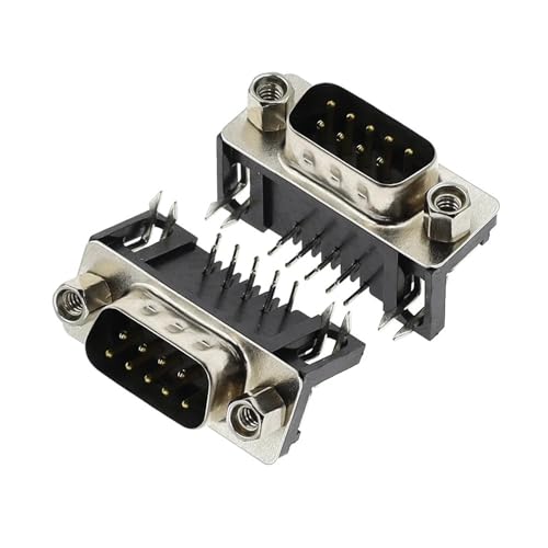 DB9 Weiblich Männlich PCB Mount D-Sub 9Pin PCB Stecker RS232 Stecker 90-grad Gebogene Nadel DR9 5Pcs(10pcs Male) von QEJBQKWU