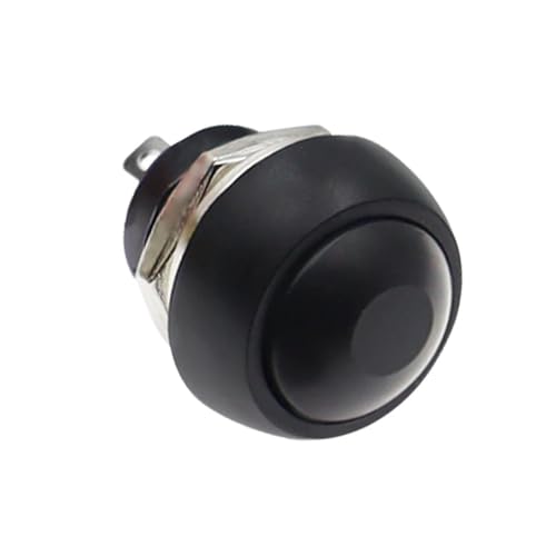 DIY Mini 12mm Momentary Push Button Switch Horn Blau Weiß Grün Rot Gelb Schwarz 1A 250V Selbst-reset 1Pcs(Reset Black) von QEJBQKWU