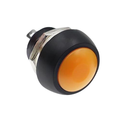 DIY Mini 12mm Momentary Push Button Switch Horn Blau Weiß Grün Rot Gelb Schwarz 1A 250V Selbst-reset 1Pcs(Reset Orange) von QEJBQKWU