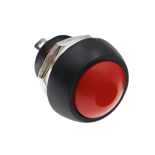 DIY Mini 12mm Momentary Push Button Switch Horn Blau Weiß Grün Rot Gelb Schwarz 1A 250V Selbst-reset 1Pcs(Reset Red) von QEJBQKWU