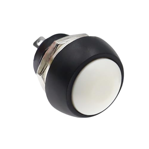 DIY Mini 12mm Momentary Push Button Switch Horn Blau Weiß Grün Rot Gelb Schwarz 1A 250V Selbst-reset 1Pcs(Reset White) von QEJBQKWU