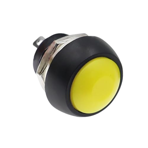 DIY Mini 12mm Momentary Push Button Switch Horn Blau Weiß Grün Rot Gelb Schwarz 1A 250V Selbst-reset 1Pcs(Reset Yellow) von QEJBQKWU