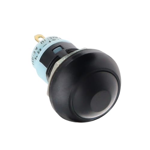 DIY Mini 12mm Momentary Push Button Switch Horn Blau Weiß Grün Rot Gelb Schwarz 1A 250V Selbst-reset 1Pcs(Self Lock Black) von QEJBQKWU