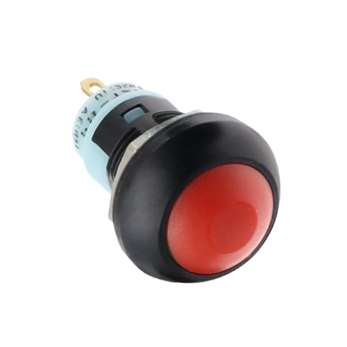 DIY Mini 12mm Momentary Push Button Switch Horn Blau Weiß Grün Rot Gelb Schwarz 1A 250V Selbst-reset 1Pcs(Self Lock Red) von QEJBQKWU