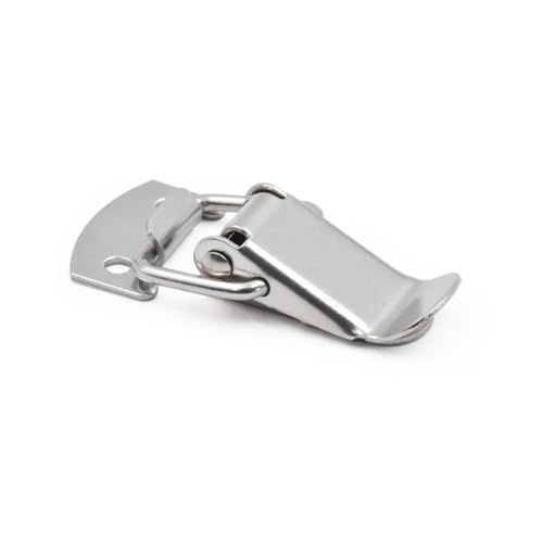 Drei Arten von Materialien Eisen vernickelt Schnalle Haken Holzkiste Haspen Klemmfeder Verschluss 5 Stück(5pcs-Iron) von QEJBQKWU