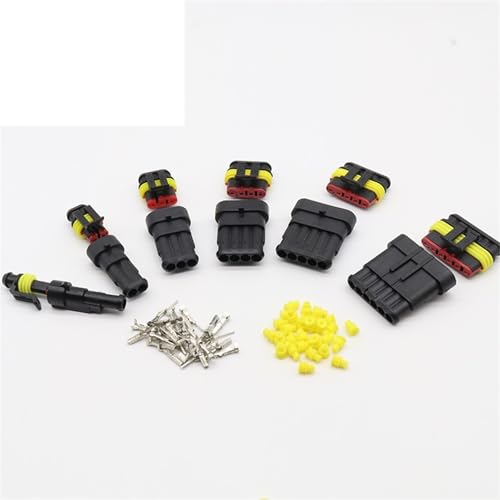 Flammhemmung 1P 2P 3P 4P 5P 6P Weg Versiegelt Automotive Kabel Stecker Auto Motorrad HID Auto Stecker 5Pcs(2P 5 kits) von QEJBQKWU