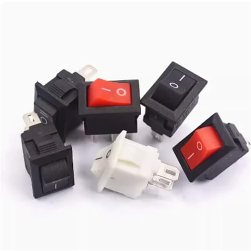 KCD1 15 * 21mm 2Pin Boot Wippschalter 6A-10A 125V 250V KCD1 Snap-in Ein/Aus Wippschalter 1Pcs(Black) von QEJBQKWU