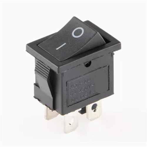 KCD1 15 * 21mm ON-OFF Boot Wippschalter 6A 250V AC 10A 125V 4Pin Rot Grün Lichtschalter 1 Stücke(4P2T black) von QEJBQKWU