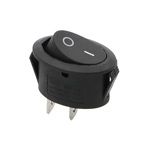 KCD1 25 * 16,5mm Mini Runde Boot Wippschalter 2/3Pin SPST EIN-AUS EIN-AUS-EIN 6A/250VAC Power-Taste Switchs 1Pcs(2D2P-Black) von QEJBQKWU