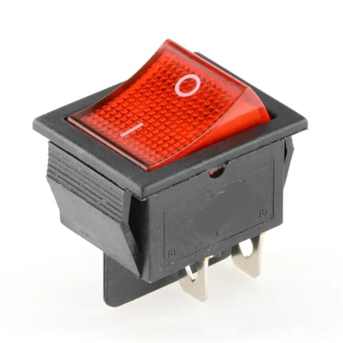 KCD4 Wippschalter Ein Aus 6Pin Mit 4 16A 250V 220V T85 20A Klein 6Pin 4Pin Licht for 2 Position 220 230V 10A 1Pcs(Red Light Switch,6 Pins) von QEJBQKWU