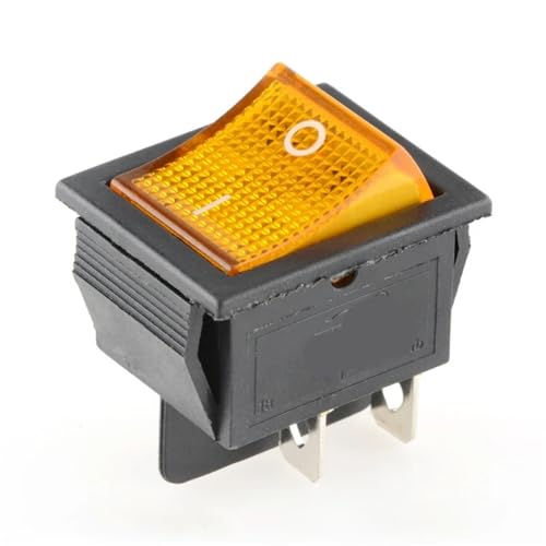 KCD4 Wippschalter Ein Aus 6Pin Mit 4 16A 250V 220V T85 20A Klein 6Pin 4Pin Licht for 2 Position 220 230V 10A 1Pcs(Yellow Light Switch,6 Pins) von QEJBQKWU