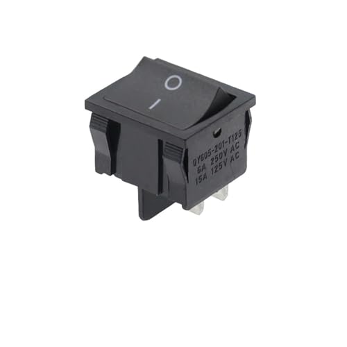 KCD5 21x24mm Wippschalter-Kit 4Pin 6Pin 2 Position 3 Position 6A/12A 250VAC EIN-AUS EIN-AUS-EIN Netzschalter 1St(4Pin Black) von QEJBQKWU