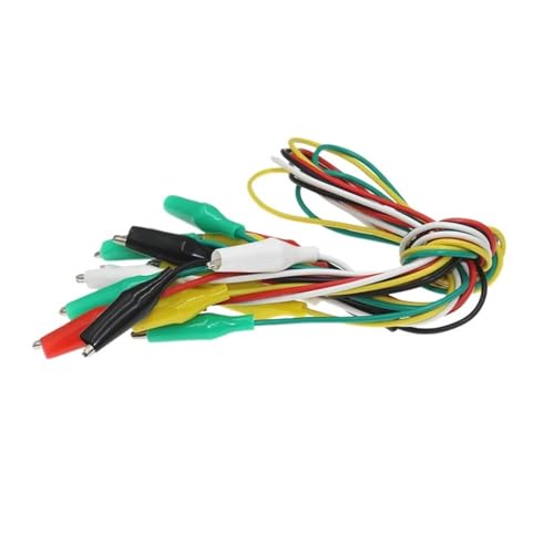 Leitungslänge 30 cm, Krokodilklemmen-Nummer 35 mm, 28 mm, doppelseitige Krokodilklemmen, Kabelklemmen, Drahtprüfung, Drahtklemme, 5 Stück(1 x 5 colours 35mm) von QEJBQKWU