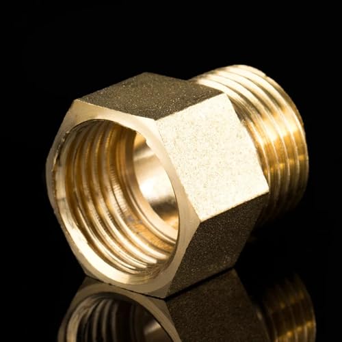 Messing-Fitting F/M M10 M12 M14 M16 M18 M20 M22 Innengewinde auf Außengewinde, Messing-Rohrverbinder, Kupfer-Koppler-Adapter, Gewindeverbindung, 1 Stück(M20X1.5-M14X1.5) von QEJBQKWU