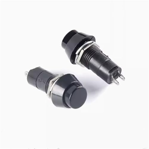 PBS-11 PBS-11A PBS-11B 12mm Selbsthemmender Selbstwiederherstellungs-Druckknopfschalter Momentary 3A 250V 2PIN 1St(Black,Self-Recovery) von QEJBQKWU