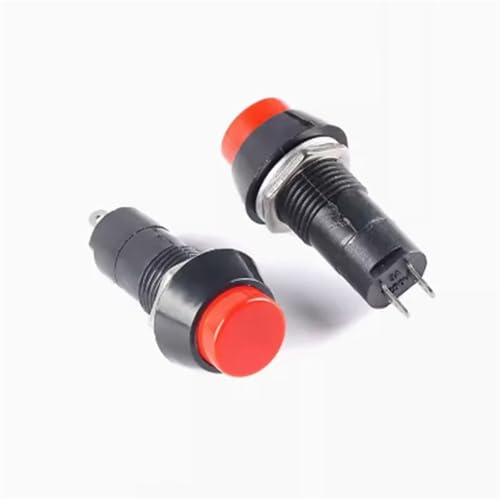 PBS-11 PBS-11A PBS-11B 12mm Selbsthemmender Selbstwiederherstellungs-Druckknopfschalter Momentary 3A 250V 2PIN 1St(Red,Self-Recovery) von QEJBQKWU