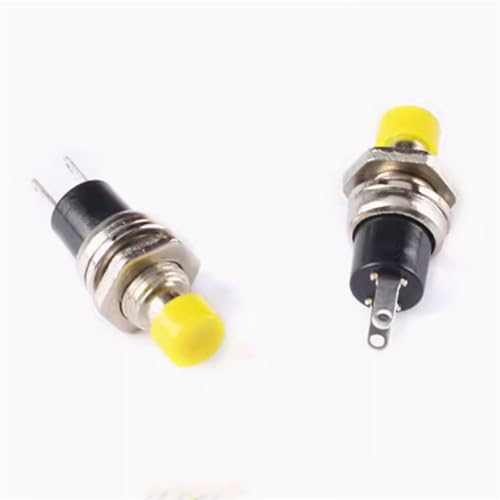 PBS-110 7mm Momentary Push Button Switch Reset-Schalter Momentary ON OFF Push Button Switch 1Pcs(Yellow) von QEJBQKWU