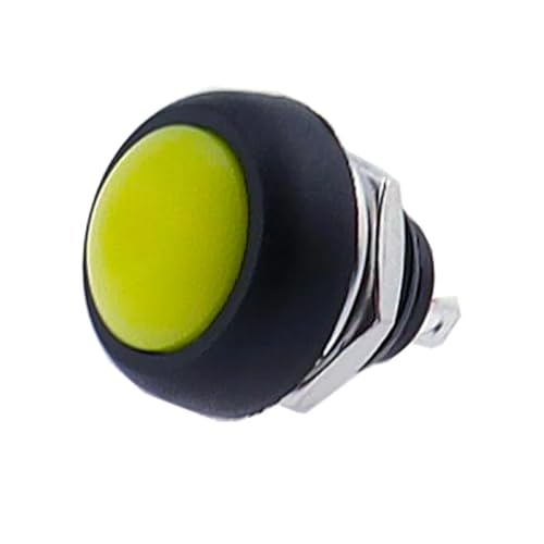 PBS-33b 2Pin Mini-Schalter 12mm 12V 1A Momentary Push Button Switch Seit dem Reset Nicht verriegelnd 1Pcs(Yellow) von QEJBQKWU