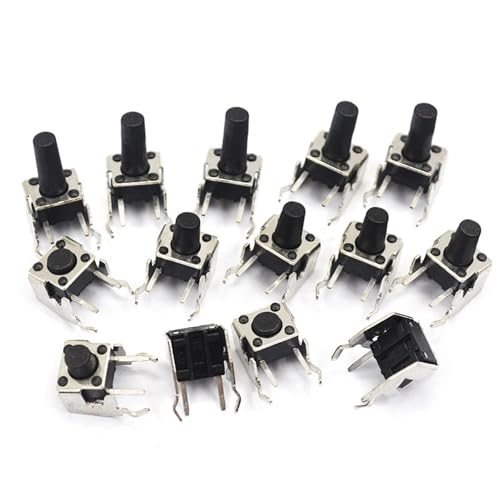 PCB Momentary Tactile Tact Push Button Switch Rechtwinklig mit Stent 6x6x4.3/5/6/7/8/9/12MM 2 Stücke(6x6x8mm) von QEJBQKWU