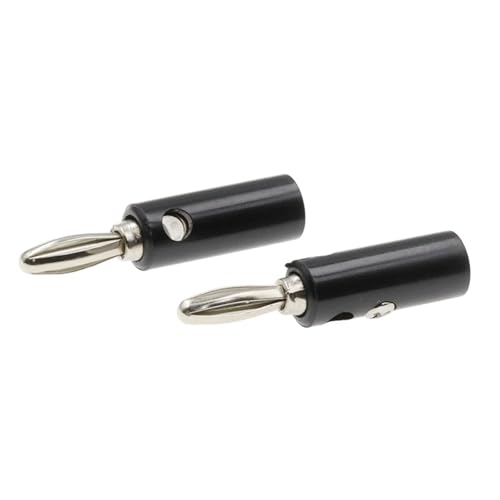 QEJBQKWU Schwarz & Rot Draht Audio Lautsprecher Kabel Banana Stecker 4MM Adapter 10Pcs(10PCS Black) von QEJBQKWU
