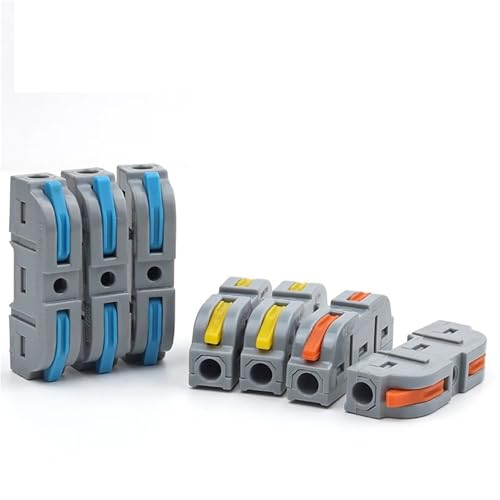 Quick Home Drahtverbinder Klemmen Leiter Spleißbarer Stoßverdrahtungsblock Wiederverwendbare elektrische Steckverbinder 34 Stück(Bag NC-221 Yellow) von QEJBQKWU
