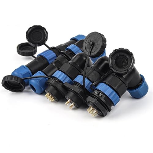 SP20 IP68-Anschlusskabelstecker, gerade/gewinkelte Rückmutter/quadratische/Docking-/Flanschverbindung, 1 2 3 4 5 6 7 9 10 12 14-polig, 1 Stück(SP20 Square,1PCS_14PIN) von QEJBQKWU