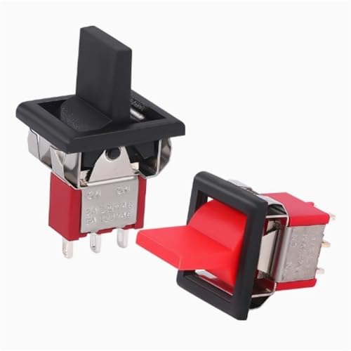 SPDT DPDT Reset Rastender Kippschalter RLS-102 5A 125V 3A 250 AC Mini 3 6PIN ON-ON ON-OFF-ON Wippschalter 1St(Red reset 6p) von QEJBQKWU