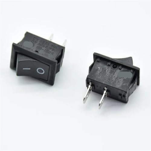 SPST Snap-in EIN/AUS-Position Snap 6A 250V 10A125V Kupfer Füße 21 * 15MM 2PIN Kcd1 Boot Wippschalter 2Pcs(Black) von QEJBQKWU
