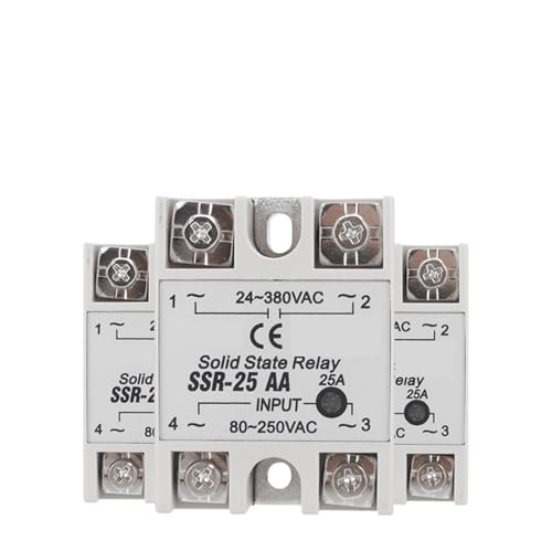 SSR -10AA 25AA 40AA AC Control AC SSR Weiß Shell Einphasiges Solid State Relais 24~380VAC ZU 80~250VAC 1Pcs(40AA) von QEJBQKWU