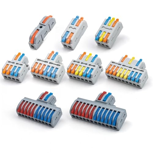 Schnellverdrahtungskabelanschlüsse 2/3-polig Universal Compact Elektrische Leiter SPL Spleißen Splitter Push-in Home Terminal Block 1St(D3-6) von QEJBQKWU