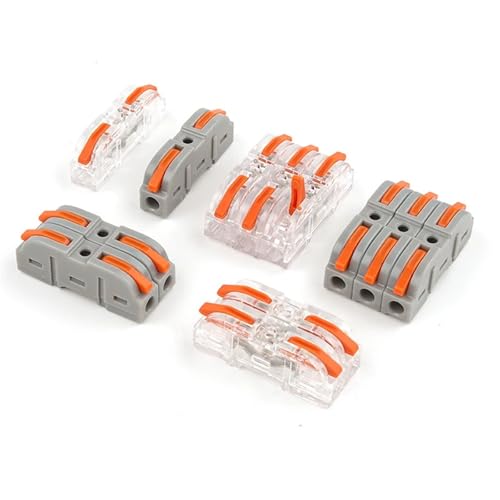 Spleißen Inline Compact Conductor Docking Terminal Block Hebel Schnell Draht Stecker Elektrische Anschlüsse Kit 28-12 AWG 221 25Pcs(T Boxed 50PCS) von QEJBQKWU