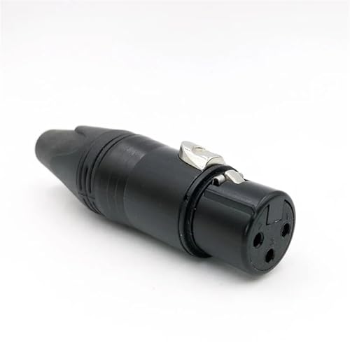 XLR-Stecker Audio Mikrofon 3-polig Lautsprecheranschluss Farbe Mikrofonanschluss 1 Stücke(Black female) von QEJBQKWU