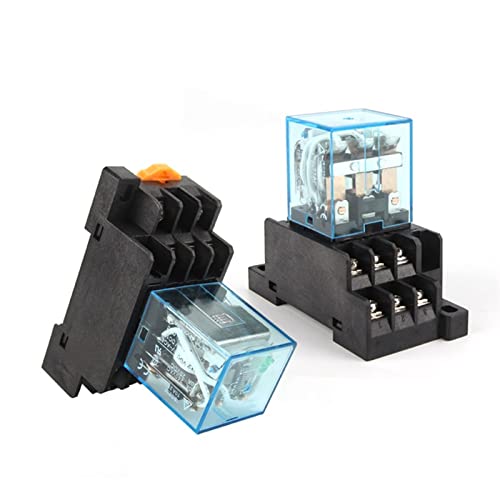 Zwischenrelais HH63P LY3NJ 10A Mikro kleines elektromagnetisches Relais ACDC12V24V AC110V 220V 380V mit 11-poliger Sockelbasis PTF11A 1St(With socket,AC 380V) von QEJBQKWU
