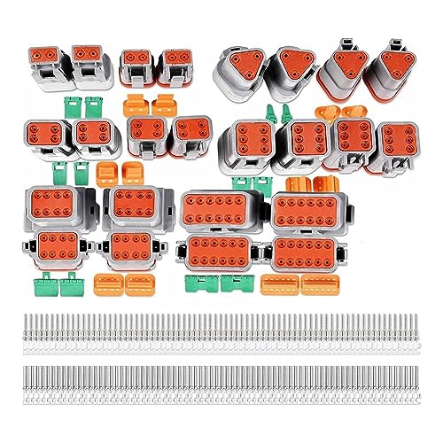 QELLON 12 Sets Kits DT Series Connector Set Kit 2 3 4 6 8 12 Pin Connectors IP68 Waterproof Automotive Electrical Connectors Plug von QELLON