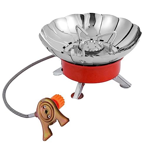 QELLON Winddichter Piezozündung Lotus Gaskocher Outdoor Kochen Gasbrenner Kochgeschirr Gasherd mit Adapter für Camping Wandern Picknick QELLON Winddichter Piezozündung Lotus Gaskocher Outdoor Kochen Gasbrenner Kochgeschirr Gasherd mit Adapter für Camping Wandern Picknick von QELLON