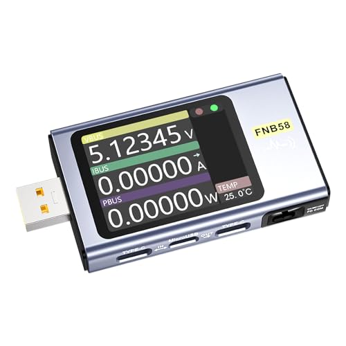 FNB58 USB-Tester, 4–28V 7A LCD-USB-A&C-Spannung Voltmeter Amperemeter Tester, Multimeter mit Bluetooth, USB-Typ-C-Schnellladeprotokoll, Kapazitätstester, PD-Trigger, digitales Voltmeter FNB58 USB-Tester, 4–28V 7A LCD-USB-A&C-Spannung Voltmeter Amperemeter Tester, Multimeter mit Bluetooth, USB-Typ-C-Schnellladeprotokoll, Kapazitätstester, PD-Trigger, digitales Voltmeter von QENETY