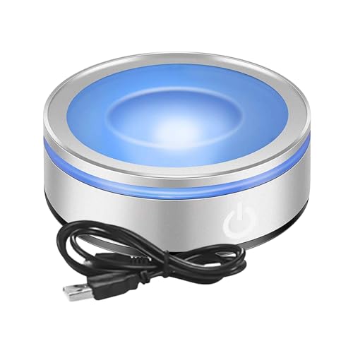 QENETY LED-Lichtsockel, mehrfarbig, rund, 3D-Kristall-Lichtsockel, beleuchteter Display-Ständer, empfindlicher Touch-Schalter, Display-Ständer (kugelförmige Aussparung) QENETY LED-Lichtsockel, mehrfarbig, rund, 3D-Kristall-Lichtsockel, beleuchteter Display-Ständer, empfindlicher Touch-Schalter, Display-Ständer (kugelförmige Aussparung) von QENETY