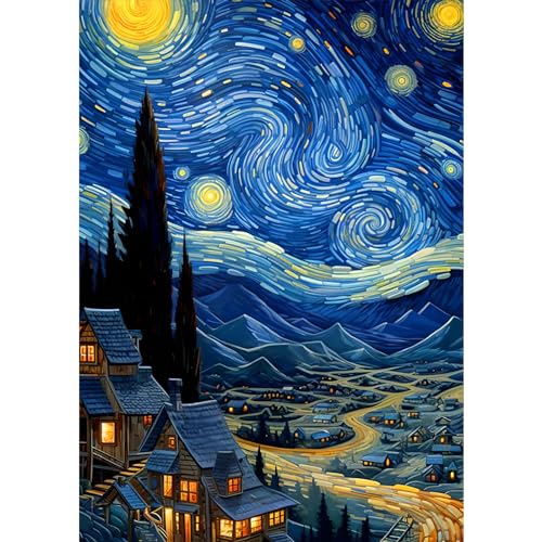 QENSPE 5D Diamond Painting Sternenhimmel Diamant Painting Bilder Landschaft Diamond Art Erwachsene Full DIY Diamant Kunst Malerei Stickerei Set Kreuzstich Bilder Home Wand Dekor 30x40cm / 12x16 inch von QENSPE