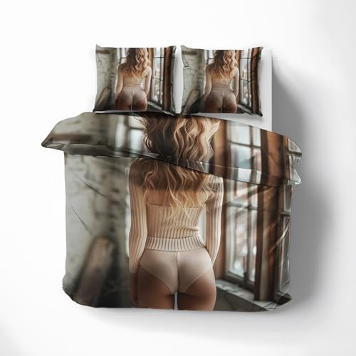 Bettwäsche 155x220 Sexy Frau - Nackte Fraun Bettbezug 155x220 3 Teilig - Wendebettwäsche & 2 Kissenbezug 80x80 cm - Weiche Mikrofaser Bettwäsche-sets mit Reißverschluss - Schlafzimmer Bett Deko Bettwäsche 155x220 Sexy Frau - Nackte Fraun Bettbezug 155x220 3 Teilig - Wendebettwäsche & 2 Kissenbezug 80x80 cm - Weiche Mikrofaser Bettwäsche-sets mit Reißverschluss - Schlafzimmer Bett Deko von QEODAH