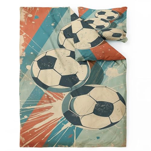 QEODAH Bettwäsche 135x200 Fußball - Kinder Sport Bettbezug 135 x 200 2er Set - Wendebettwäsche & Kissenbezug 80x80 cm - Weiche Mikrofaser Bettwäsche-Sets mit Reißverschluss - Schlafzimmer Deko QEODAH Bettwäsche 135x200 Fußball - Kinder Sport Bettbezug 135 x 200 2er Set - Wendebettwäsche & Kissenbezug 80x80 cm - Weiche Mikrofaser Bettwäsche-Sets mit Reißverschluss - Schlafzimmer Deko von QEODAH
