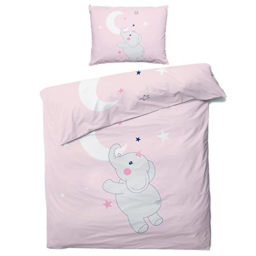 QEODAH Elefant Kinder Bettwäsche 135x200 Winter - Kawaii Rosa Bettbezug 135 x 200 2er Set - Wendebettwäsche & Kissenbezug 80x80 cm - Weiche Mikrofaser Bettwäsche-Sets mit Reißverschluss QEODAH Elefant Kinder Bettwäsche 135x200 Winter - Kawaii Rosa Bettbezug 135 x 200 2er Set - Wendebettwäsche & Kissenbezug 80x80 cm - Weiche Mikrofaser Bettwäsche-Sets mit Reißverschluss von QEODAH