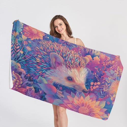 QEODAH Strandtuch 90x180 Igel - Schnelltrocknend & Ultraleicht & Sandfrei & Weich Mikrofaser Handtücher, Blumen Strandhandtuch Badetuch Handtuch, Pflegeleicht Badetücher QEODAH Strandtuch 90x180 Igel - Schnelltrocknend & Ultraleicht & Sandfrei & Weich Mikrofaser Handtücher, Blumen Strandhandtuch Badetuch Handtuch, Pflegeleicht Badetücher von QEODAH