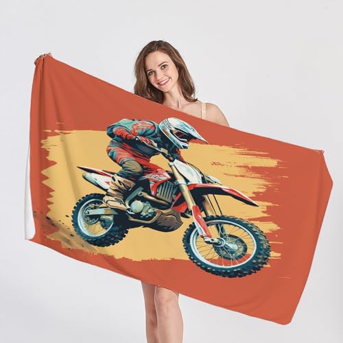 QEODAH Strandtuch Motorrad - Badetuch Extremsportarten - Schnelltrocknend & Ultraleicht & Sandfreie Strandhandtuch, Weich Mikrofaser Handtücher, badehandtuch groß 150x200, Pflegeleicht Handtuch QEODAH Strandtuch Motorrad - Badetuch Extremsportarten - Schnelltrocknend & Ultraleicht & Sandfreie Strandhandtuch, Weich Mikrofaser Handtücher, badehandtuch groß 150x200, Pflegeleicht Handtuch von QEODAH