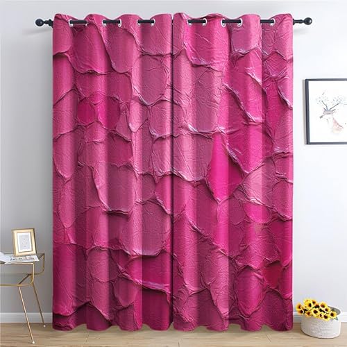 QEODAH Vorhänge Hot Pink Vorhang Blickdicht Ösenvorhang Verdunklungsvorhänge Gardinen Wohnzimmer Schlafzimmer Kinderzimmer Fenster Deko Blackout Curtain 2er Set H 245 x B 140 cm QEODAH Vorhänge Hot Pink Vorhang Blickdicht Ösenvorhang Verdunklungsvorhänge Gardinen Wohnzimmer Schlafzimmer Kinderzimmer Fenster Deko Blackout Curtain 2er Set H 245 x B 140 cm von QEODAH
