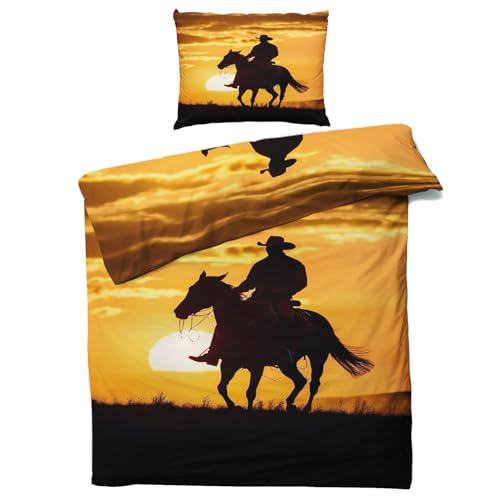 QEODAH Western Cowboy Bettwäsche 200x200 Winter - Western Style Bettbezug 200x200 3 Teilig - Wendebettwäsche & 2 Kissenbezug 80x80 cm - Weiche Mikrofaser Bettwäsche-Sets mit Reißverschluss QEODAH Western Cowboy Bettwäsche 200x200 Winter - Western Style Bettbezug 200x200 3 Teilig - Wendebettwäsche & 2 Kissenbezug 80x80 cm - Weiche Mikrofaser Bettwäsche-Sets mit Reißverschluss von QEODAH