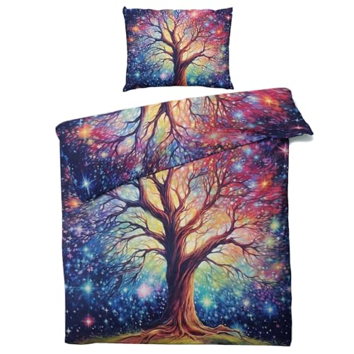 QEODAH Winter Bettwäsche 135x200 Baum des Lebens - Bunte Bettbezug 135 x 200 2er Set - Wendebettwäsche & Kissenbezug 80x80 cm - Weiche Mikrofaser Bettwäsche-Sets mit Reißverschluss QEODAH Winter Bettwäsche 135x200 Baum des Lebens - Bunte Bettbezug 135 x 200 2er Set - Wendebettwäsche & Kissenbezug 80x80 cm - Weiche Mikrofaser Bettwäsche-Sets mit Reißverschluss von QEODAH