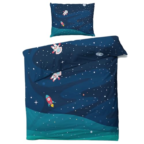 QEODAH Winter Bettwäsche 135x200 Kinder Weltraum - Astronauten Raketen Bettbezug 135 x 200 2er Set - Wendebettwäsche & Kissenbezug 80x80 cm - Weiche Mikrofaser Bettwäsche-Sets mit Reißverschluss QEODAH Winter Bettwäsche 135x200 Kinder Weltraum - Astronauten Raketen Bettbezug 135 x 200 2er Set - Wendebettwäsche & Kissenbezug 80x80 cm - Weiche Mikrofaser Bettwäsche-Sets mit Reißverschluss von QEODAH